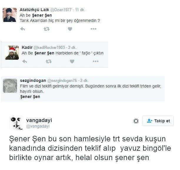Şener Şen Beştepe'deki ödül töreninde konuştu