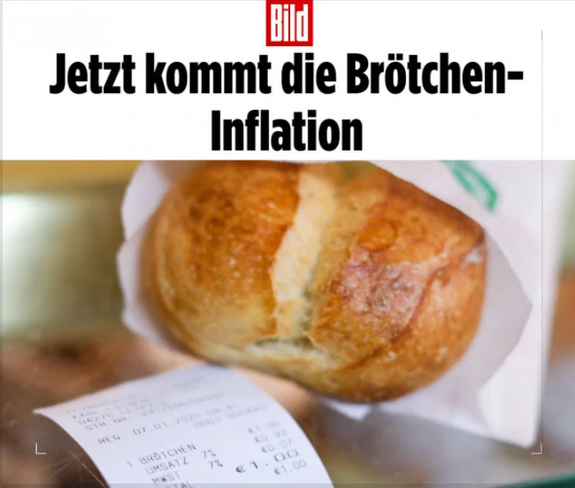 Almanya'da yaşanan fiyat artışı ekmeğe sıçradı