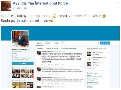 Ayyıldız Tim İsmail Küçükkaya'yı hackledi