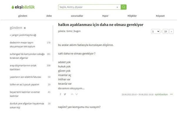 Ekşi Sözlük'teki 'ayaklanma' çağrısına soruşturma