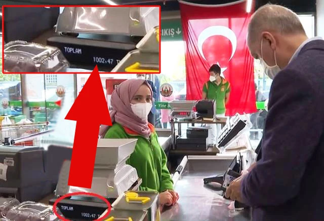 Cumhurbaşkanı Erdoğan'ın tanzim marketteki alışverişi 1000 lira tuttu
