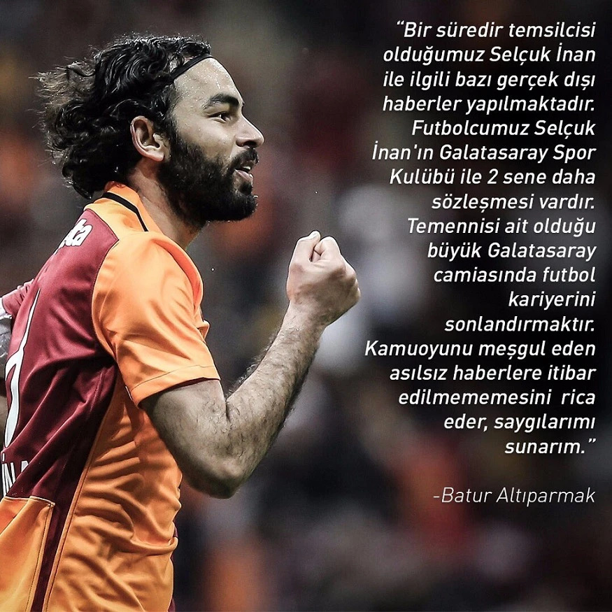 Selçuk İnan'ın geleceği hakkında menajerinden net açıklama