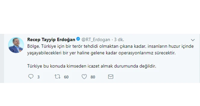 Cumhurbaşkanı Erdoğan'dan kararlılık mesajı!