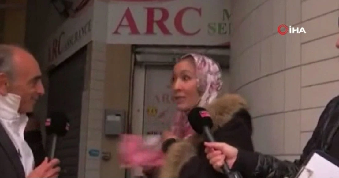 Fransa'da İslam karşıtı aday 'sözde' başörtülü kadına başını açtırdı