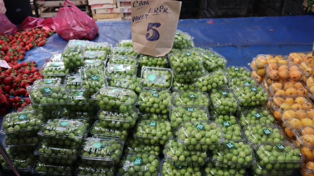 Kilosu 20 TL’den satılan erik yoğun ilgi görüyor