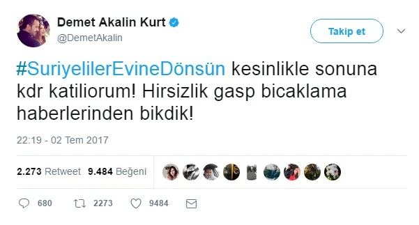 Demet Akalın 'Suriyeliler dönsün' dedi ortalık fena karıştı