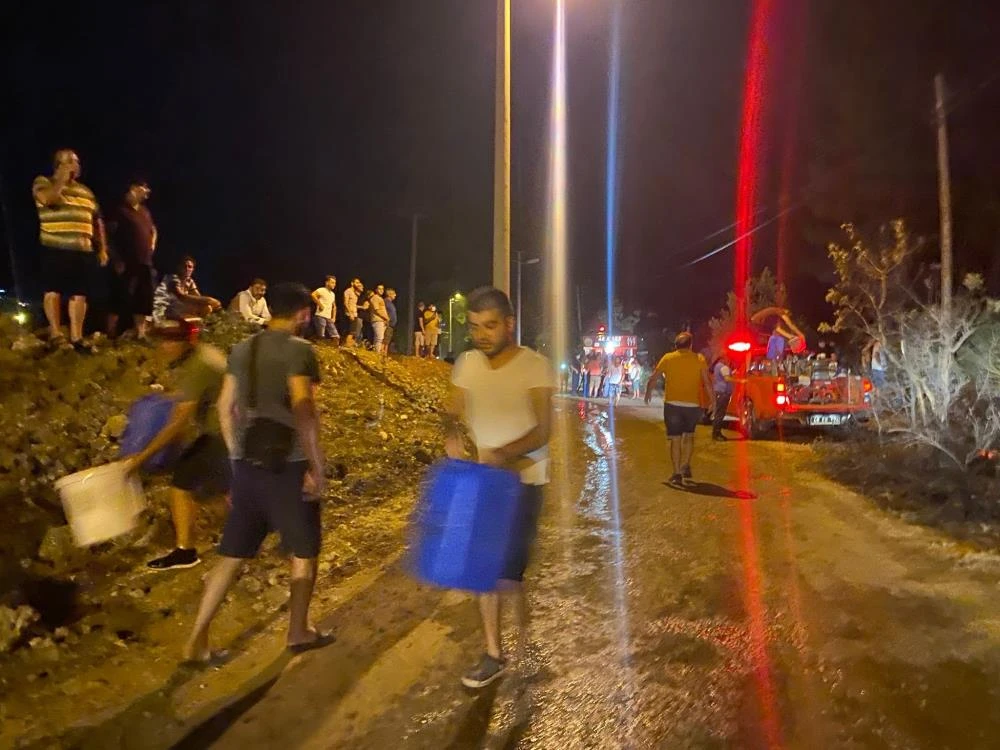 Fethiye'de orman yangını: Kovayı kapan ormana yardıma koştu