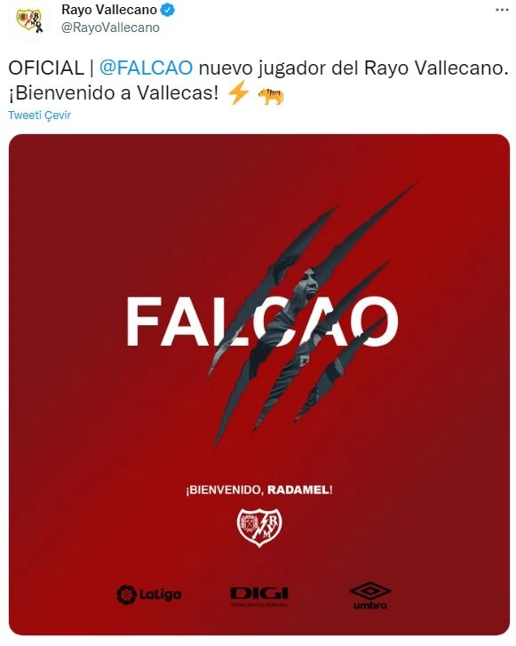 Radamel Falcao'nun yeni takımı açıklandı