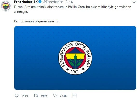 Son Dakika: Fenerbahçe'de Phillip Cocu'nun görevine son verildi