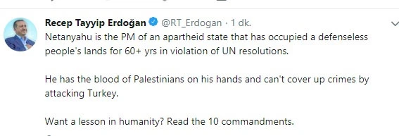 Cumhurbaşkanı Erdoğan'dan Netanyahu'ya sert tepki: "Filistinlilerin kanı elinde"