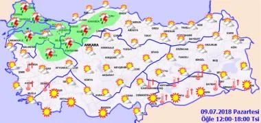 Meteoroloji'den yağış uyarısı geldi! 9 Temmuz Pazartesi yurtta hava durumu