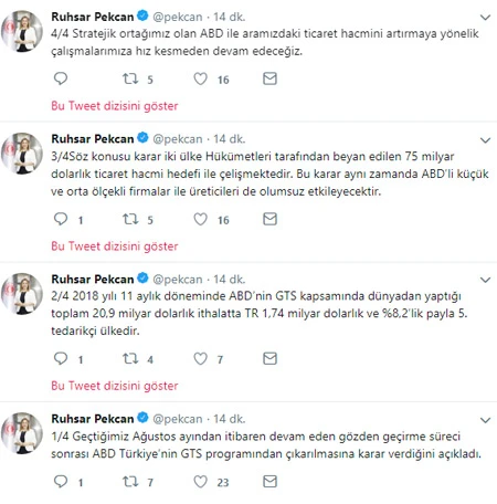 Bakan Pekcan'dan Trump'ın Türkiye kararına tepki! Trump kendisiyle çelişiyor