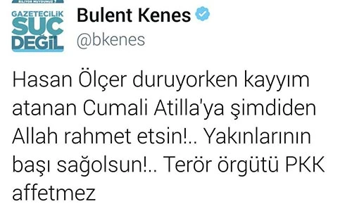 FETÖ'cü Bülent Keneş'ten inanılmaz tehdit, 'Yakınlarının başı sağolsun'