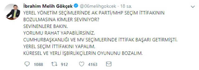 SON DAKİKA: Melih Gökçek MHP'den aday olacak iddiasına AK Parti ve Mustafa Tuna'dan AÇIKLAMALAR