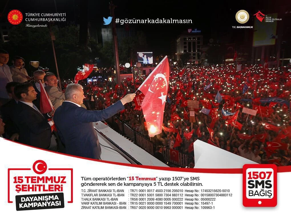 Başbakan Yıldırım'dan şehit ve gazi yakınlarına destek çağrısı: "Gözünüz arkada kalmasın"