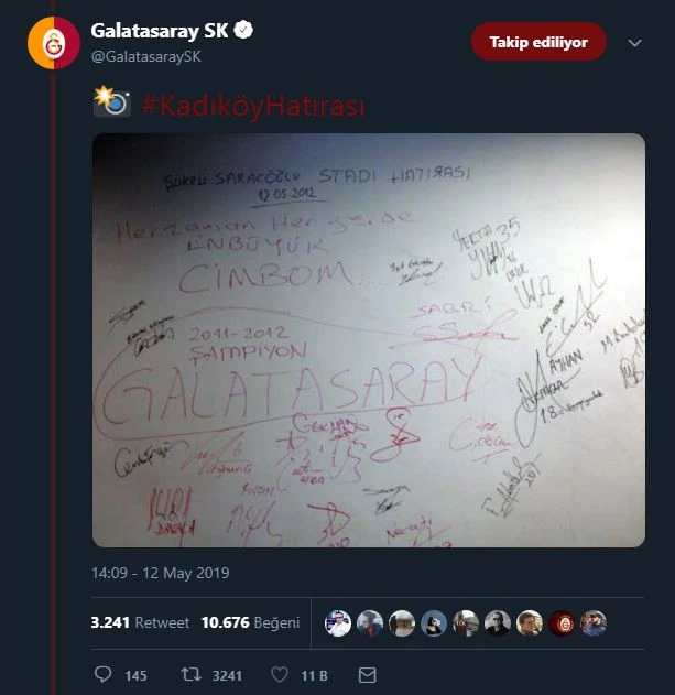 Galatasaray'dan Fenerbahçe'ye '12 Mayıs' göndermesi