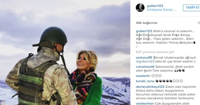 Şarkıcı Gülben Ergen'den 'Mehmetçikli' paylaşım