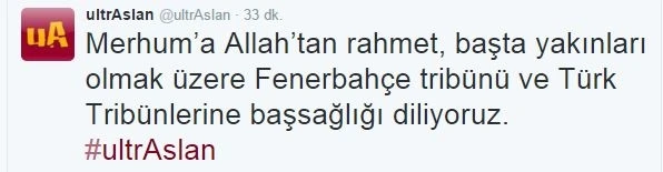 UltrAslan'dan GFB'ye, 'Acınız acımızdır'