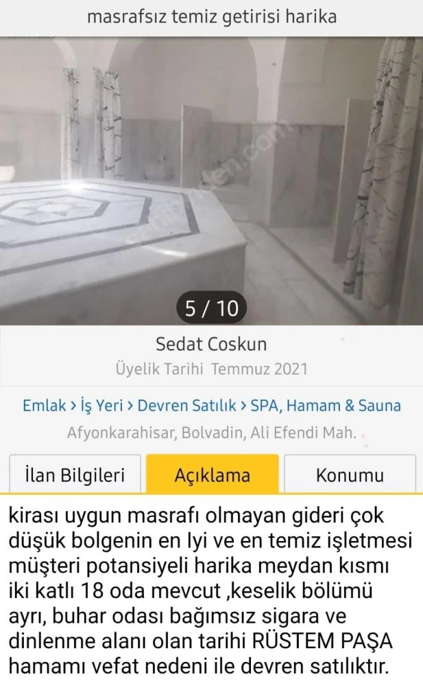 Sahibi şampuan yüzünden öldürülmüştü! Hamam satışa çıktı