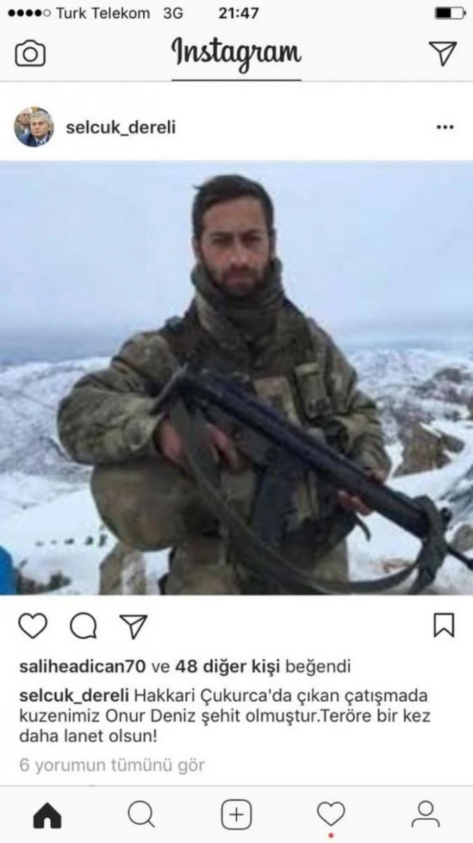 Ünlü spor adamı ve CHP Çankaya İlçe Başkanı'nın yeğeni şehit oldu