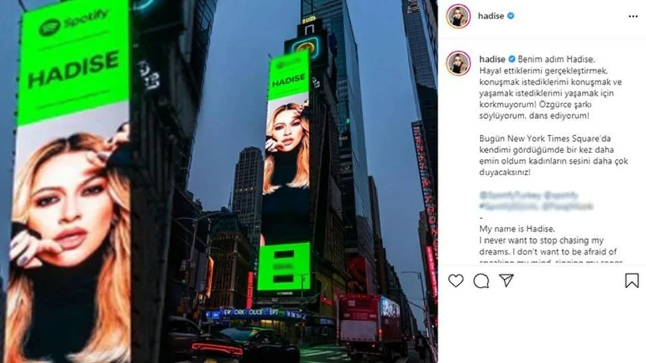 New York'taki Times Meydanı'nda Hadise: Kadınların sesini daha çok duyacaksınız