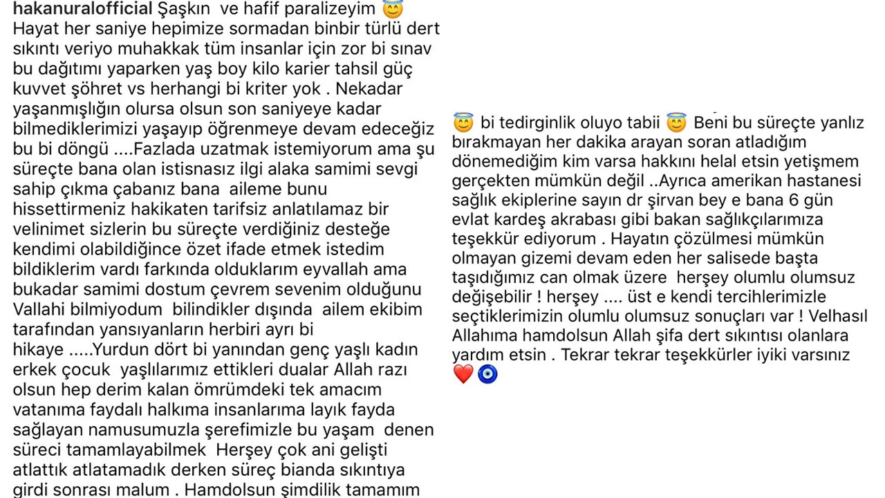 Hakan Ural’dan ilk paylaşım: Herkes hakkını helal etsin