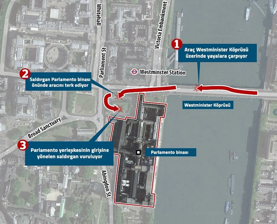 İngiltere'de Parlamento binası önünde terör saldırısı