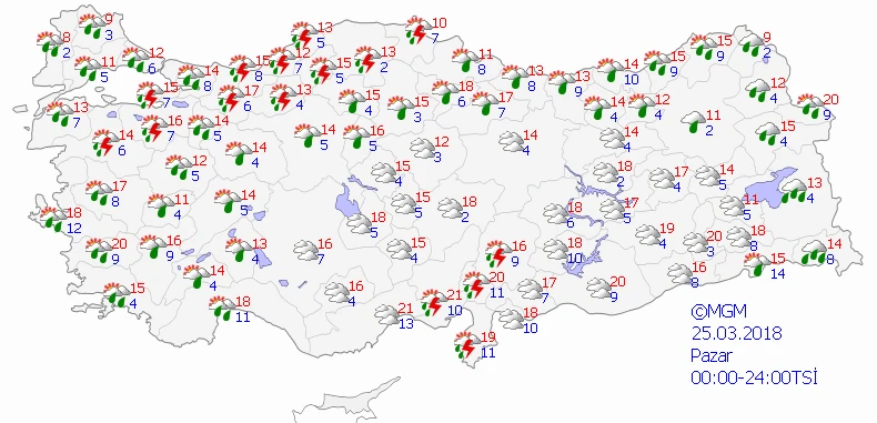Meteoroloji Genel Müdürlüğünden kuvvetli yağış uyarısı yapıldı