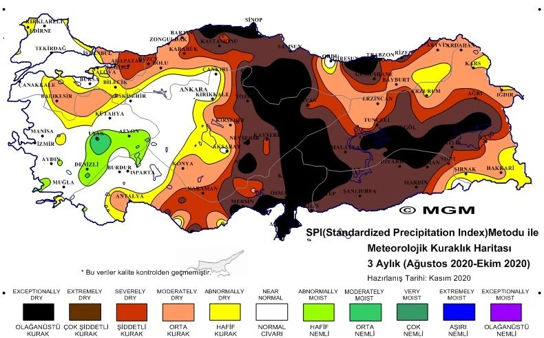 Meteoroloji'den korkutan kuraklık haritası