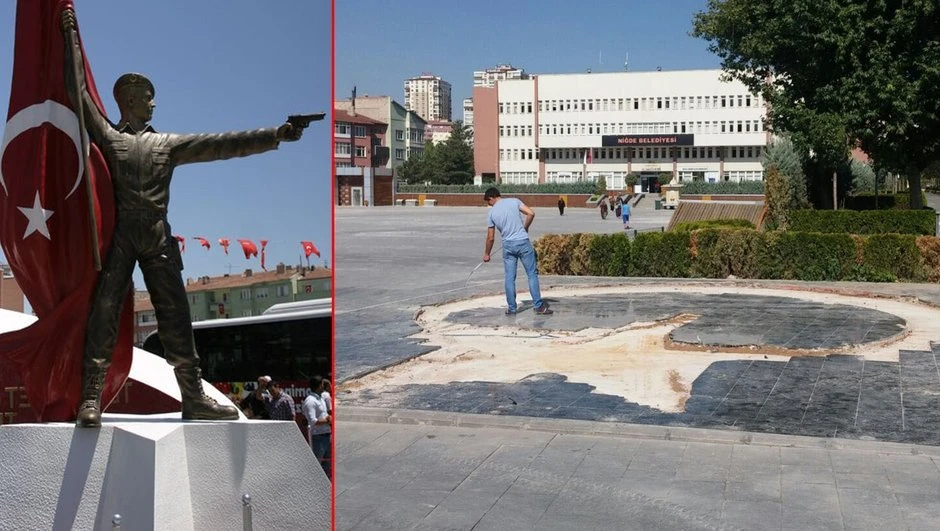 Ömer Halisdemir heykeli kaldırılarak değişiklik için sanatçıya iade edildi