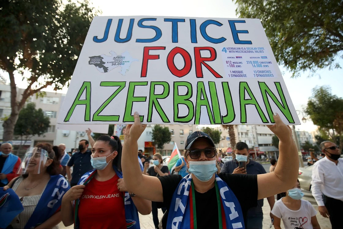 İsrail’deki Azerbaycanlı Yahudiler Ermenistan’ı protesto etti