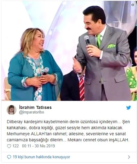 İbrahim Tatlıses’ten Dilber Ay mesajı