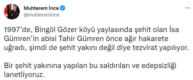 İçişleri Bakan Yardımcısı'ndan şehit yakını açıklaması: Bu saldırıları lanetliyoruz