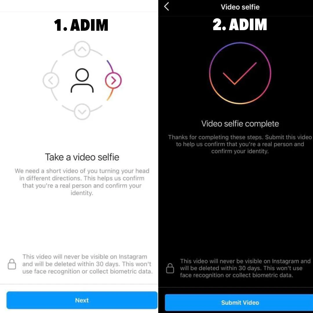 İnstagram'da 'video selfie' ile kimlik doğrulama dönemi