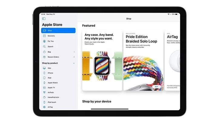 Apple Store uygulamasını güncellendi: iPad'de hızlı erişim için kenar çubuğu geldi