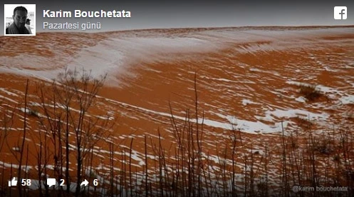 Sahra Çölü’ne 37 yıl aradan sonra kar yağdı