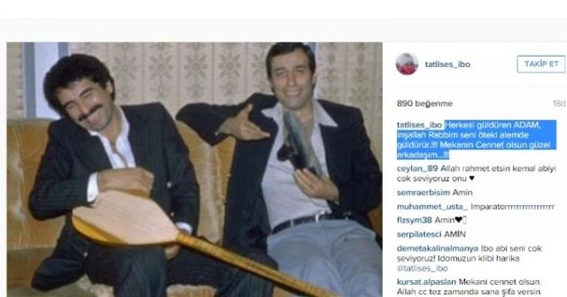 İbrahim Tatlıses'ten duygulandıran Kemal Sunal mesajı