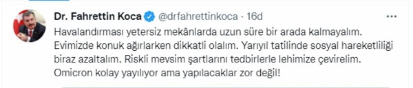 Son dakika! İllere göre haftalık vaka haritası açıklandı