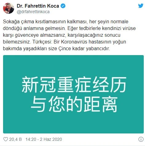 Sağlık Bakanı Koca’dan normalleşme uyarısı