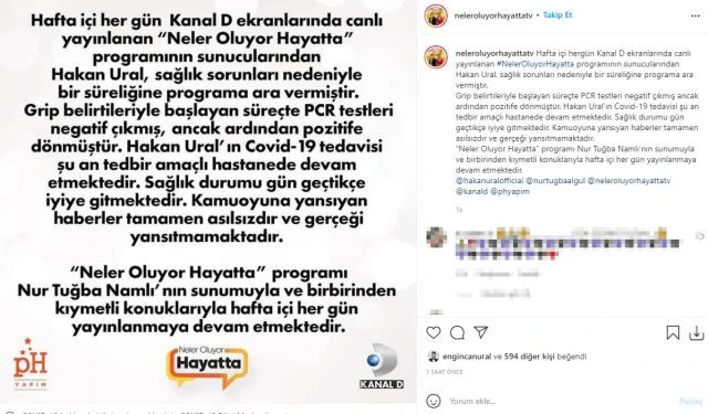 Koronavirüs testi pozitif çıkan Hakan Ural hastaneye kaldırıldı