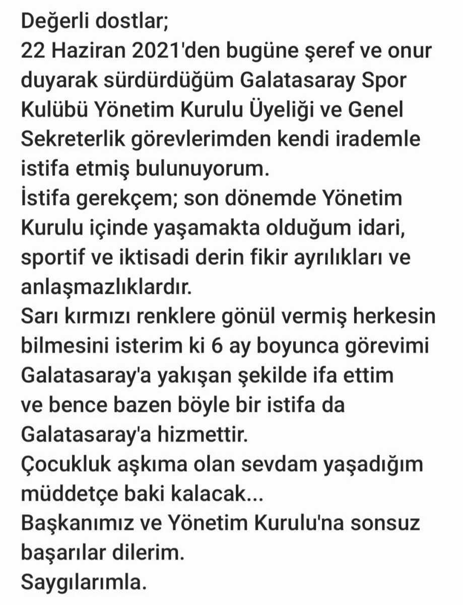Galatasaray yönetiminde peş peşe istifalar! Rezan Epözdemir'in ardından Köksal Ünlü...