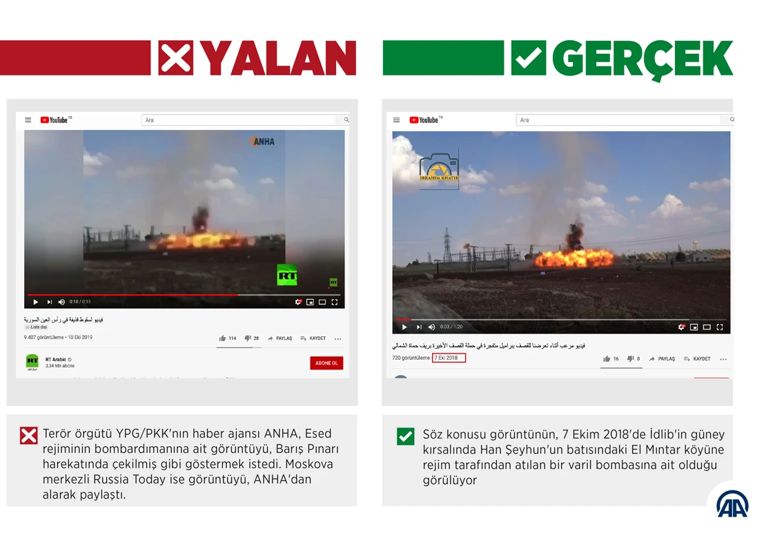 Esed rejiminin varil bombasını, TSK saldırısı gibi gösterdiler