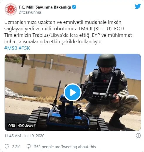 Libya'da EYP'lere yerli ve milli robot 'Kutlu' ile müdahale ediliyor