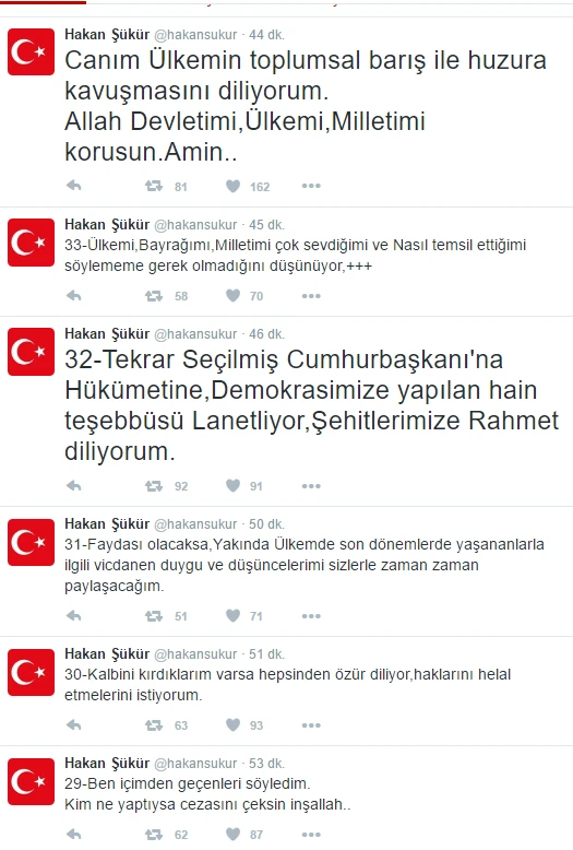 FETÖ'cü Hakan Şükür geri adım attı