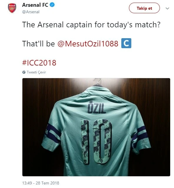 Arsenal'in yeni kaptanı Mesut Özil oldu