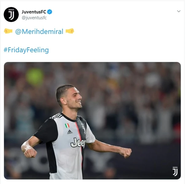 Juventus'tan Merih Demiral paylaşımı