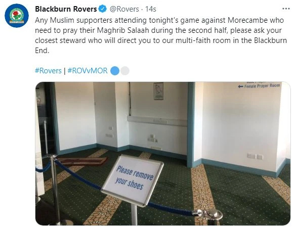 İngiliz köklü kulüplerinden Blackburn Rovers stadyuma mescit açtı