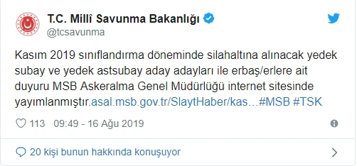 Askere gidecekler dikkat: Kasım 2019 celp dönemi duyurusu Milli Savunma Bakanlığı'ndan geldi