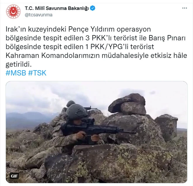 Son dakika... PKK'ya darbe! 4 terörist öldürüldü