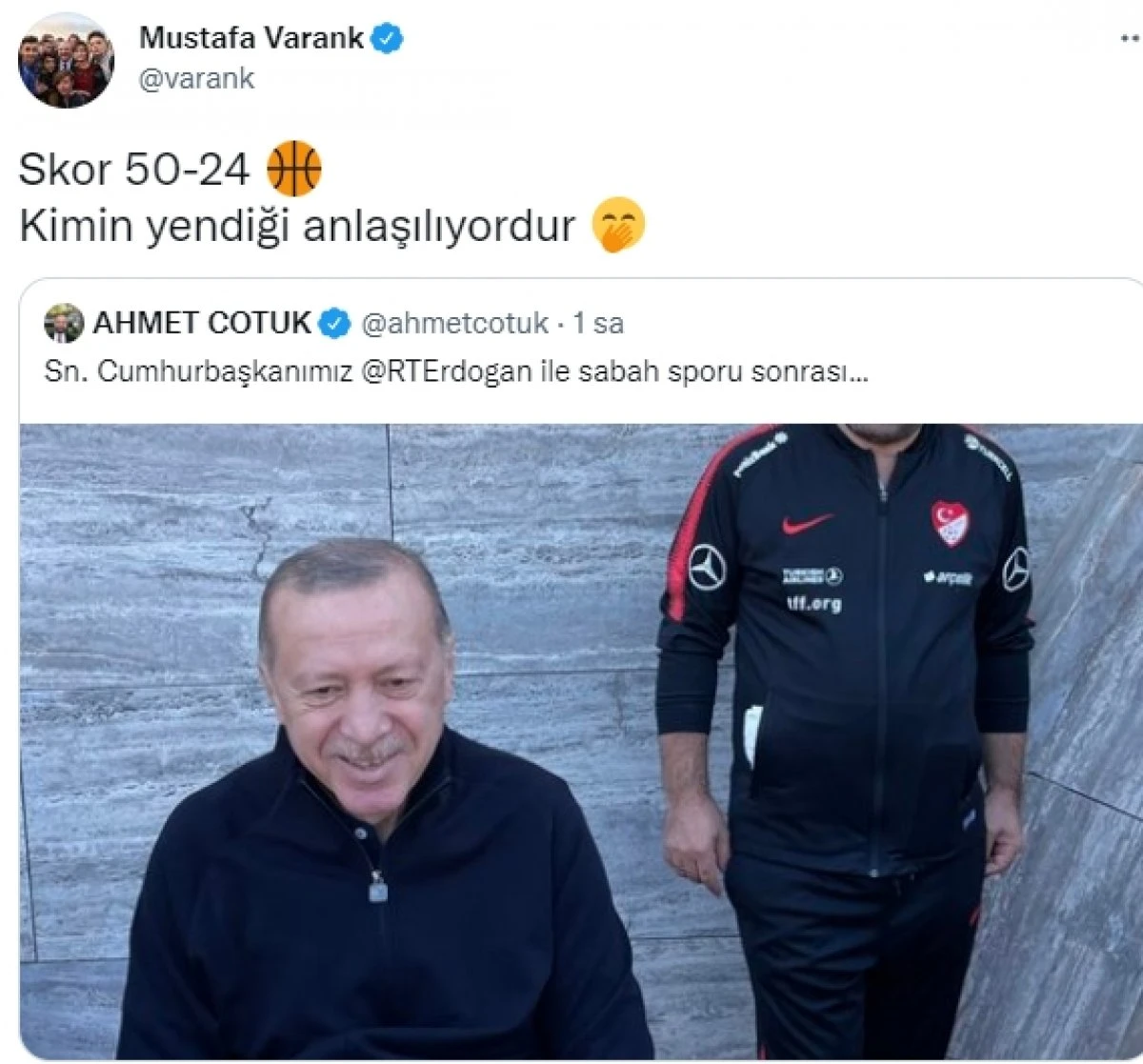 Cumhurbaşkanı Erdoğan'ın sabah sporunda neşeli anları